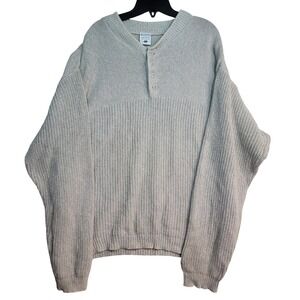 Columbia Sportswear Mens Sweater XXL 100% Cotton Beige Henleys Casual
